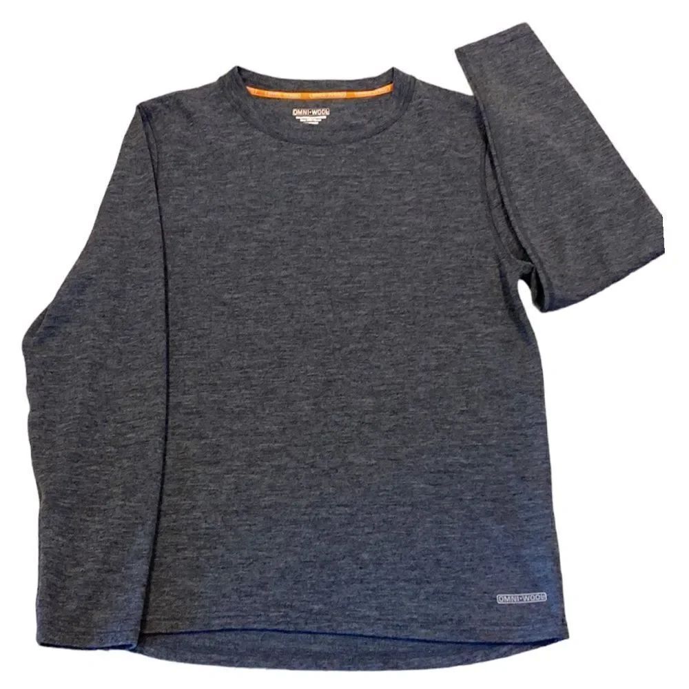 OMNI-WOOL Men’s Wool Blend Crewneck Long Sleeve Tee Shirt Size XL